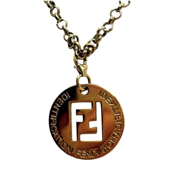 FENDI F is Fendi Gold Logo Necklace w/ Dust Bag - Picture 1 of 15